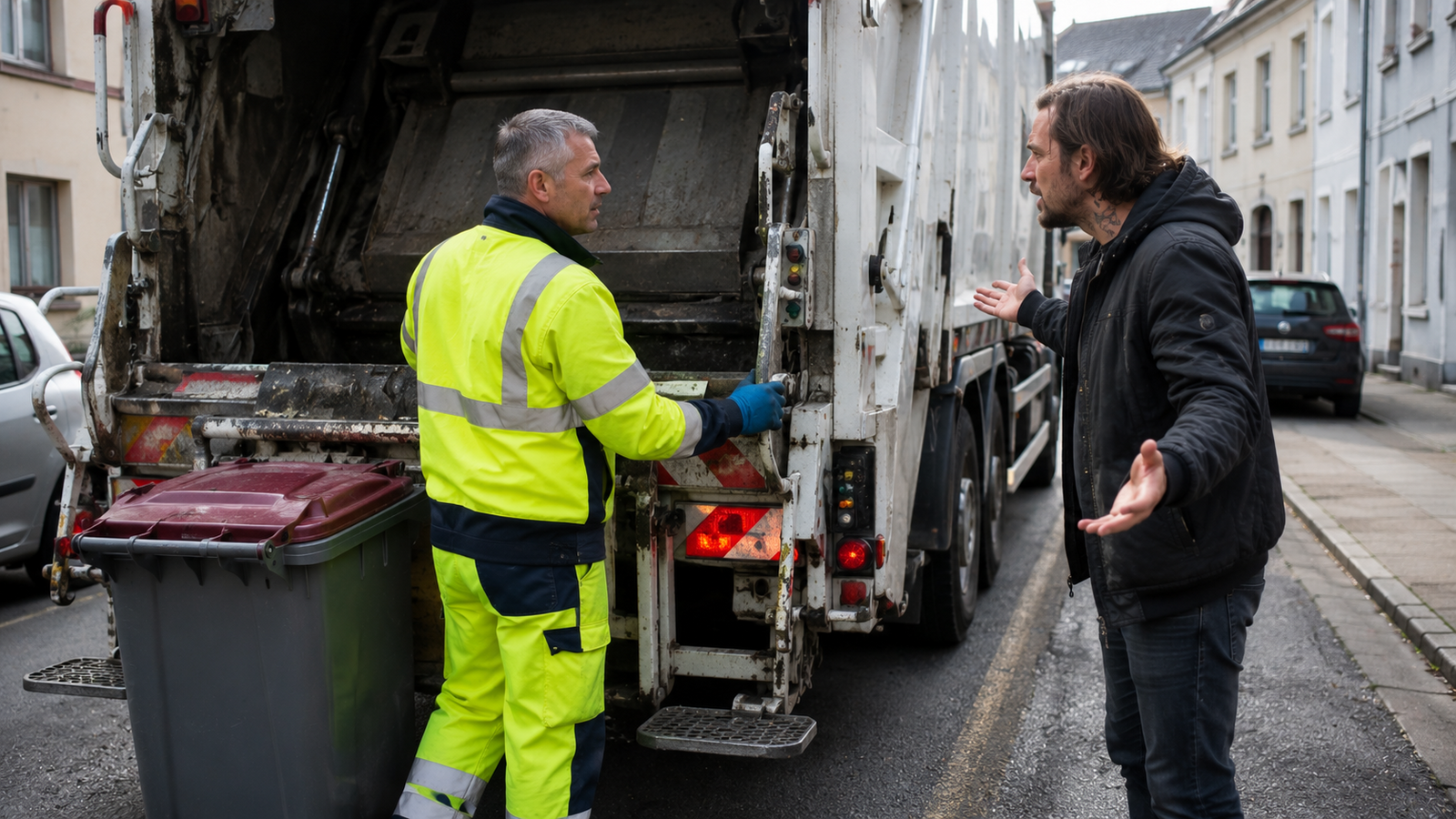Agression d’un ripeur à l’arrière du camion de collecte